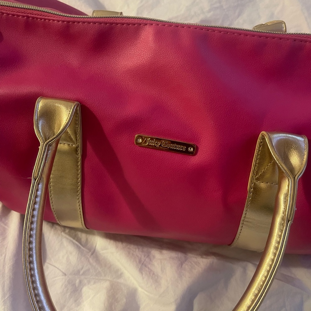 Juicy Couture Fuchsia and Gold Tote Bag